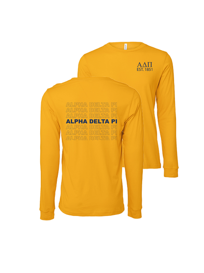 Alpha Delta Pi Repeating Name Long Sleeve T-Shirts