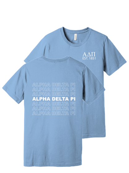 Alpha Delta Pi Repeating Name Short Sleeve T-Shirts