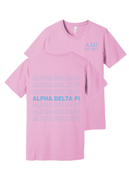 Alpha Delta Pi Repeating Name Short Sleeve T-Shirts