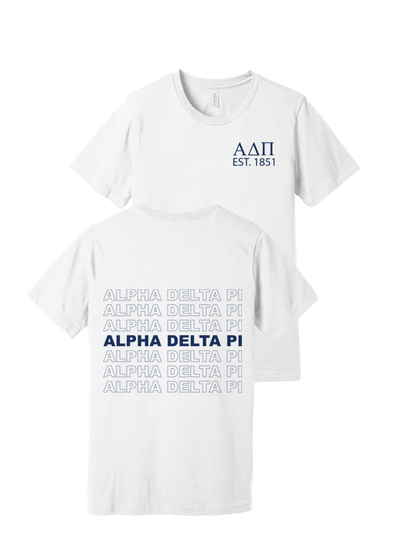 Alpha Delta Pi Repeating Name Short Sleeve T-Shirts