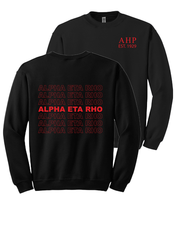 Alpha Eta Rho Repeating Name Crewneck Sweatshirts