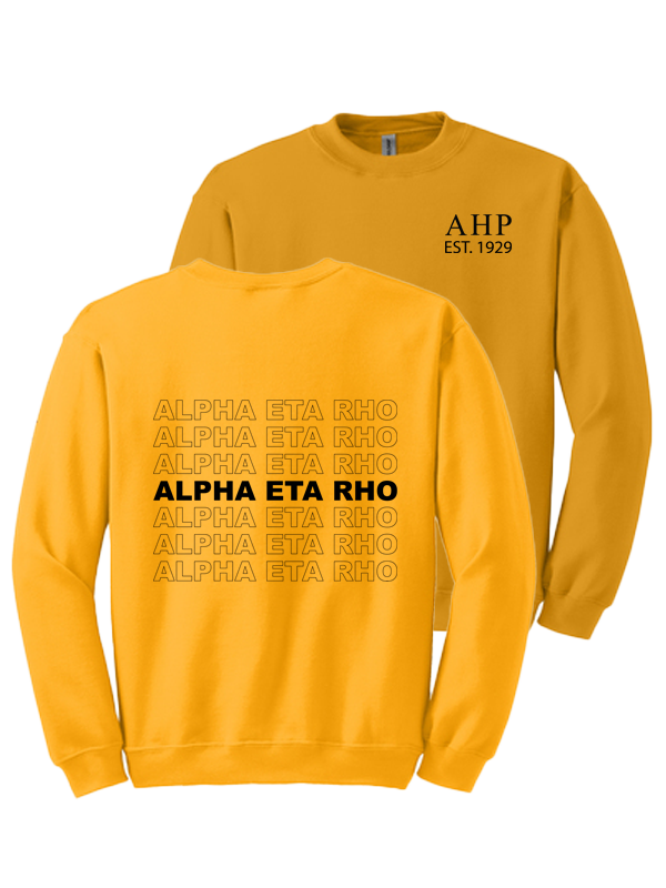 Alpha Eta Rho Repeating Name Crewneck Sweatshirts