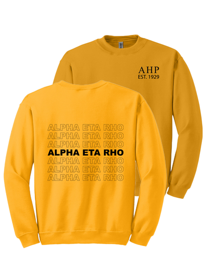 Alpha Eta Rho Repeating Name Crewneck Sweatshirts