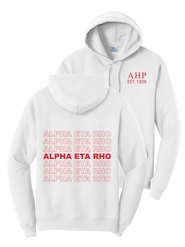 Alpha Eta Rho Repeating Name Hooded Sweatshirts