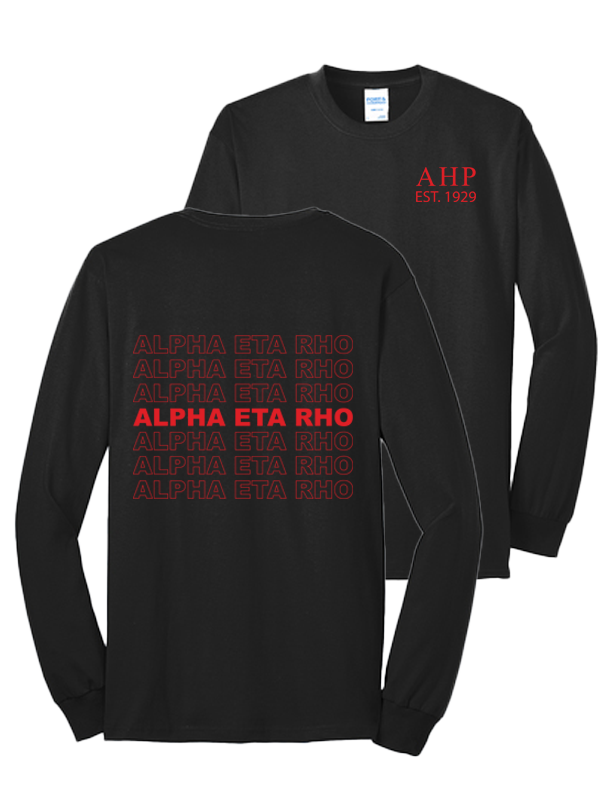 Alpha Eta Rho Repeating Name Long Sleeve T-Shirts