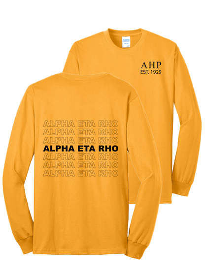 Alpha Eta Rho Repeating Name Long Sleeve T-Shirts