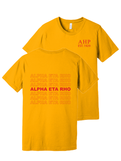 Alpha Eta Rho Repeating Name Short Sleeve T-Shirts