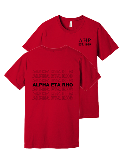 Alpha Eta Rho Repeating Name Short Sleeve T-Shirts