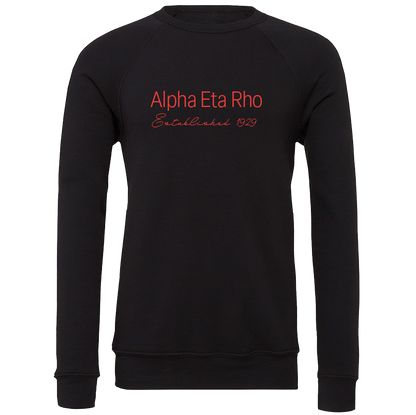 Alpha Eta Rho Embroidered Printed Name Crewneck Sweatshirts