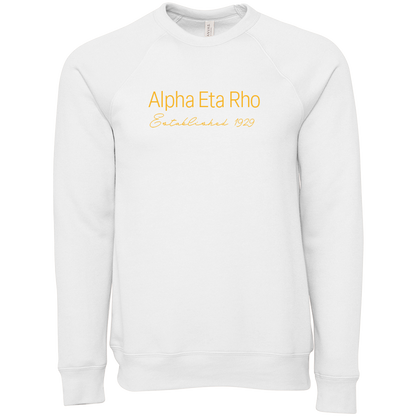 Alpha Eta Rho Embroidered Printed Name Crewneck Sweatshirts