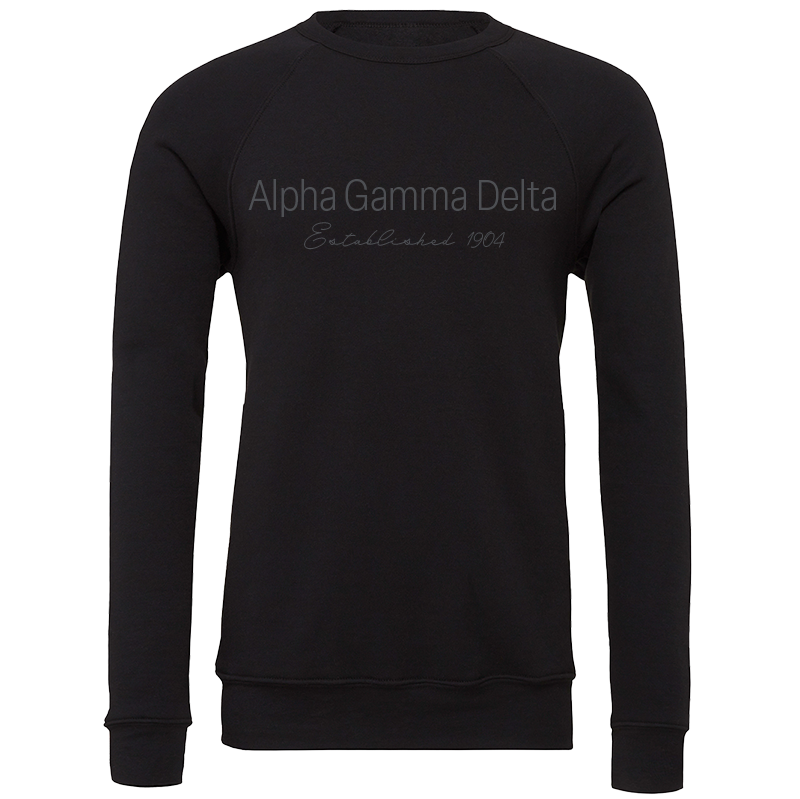 Alpha Gamma Delta Embroidered Printed Name Crewneck Sweatshirts