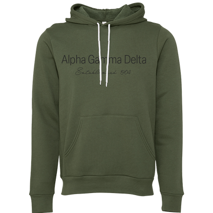 Alpha Gamma Delta Embroidered Printed Name Hooded Sweatshirts