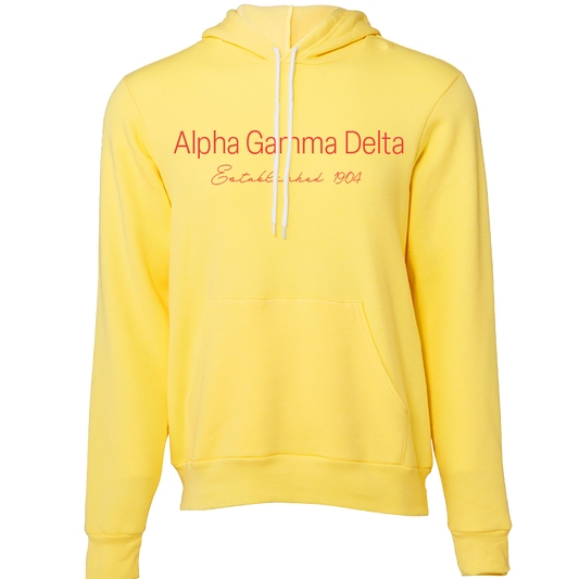 Alpha Gamma Delta Embroidered Printed Name Hooded Sweatshirts