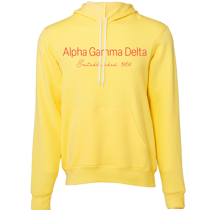 Alpha Gamma Delta Embroidered Printed Name Hooded Sweatshirts