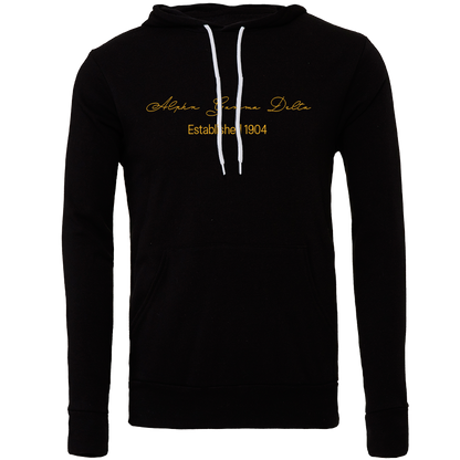 Alpha Gamma Delta Embroidered Scripted Name Hooded Sweatshirts