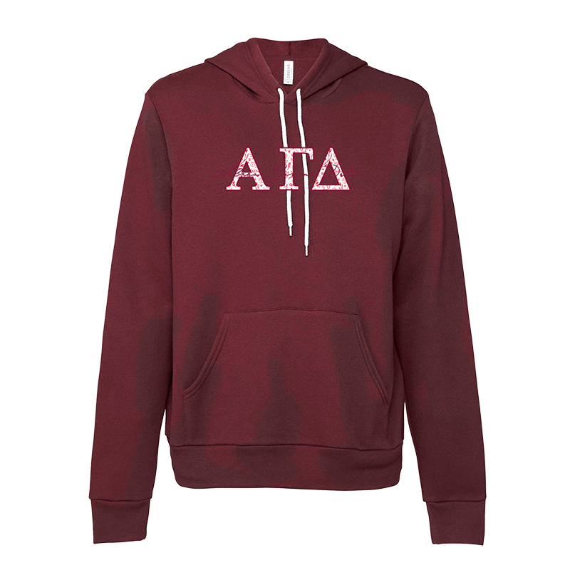 Alpha Gamma Delta Applique Letters Hooded Sweatshirt