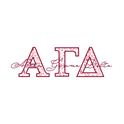 Alpha Gamma Delta Applique Letters Crewneck Sweatshirt