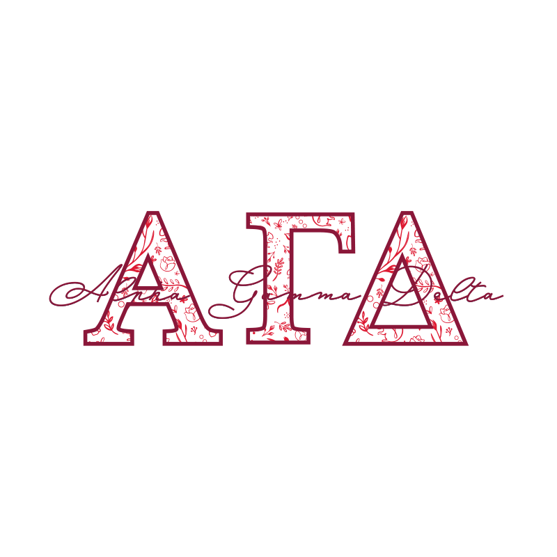 Alpha Gamma Delta Applique Letters Hooded Sweatshirt