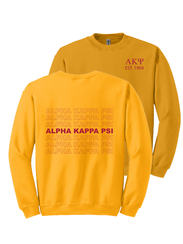 Alpha Kappa Psi Repeating Name Crewneck Sweatshirts