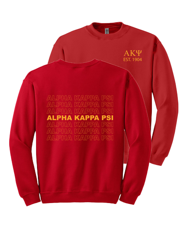 Alpha Kappa Psi Repeating Name Crewneck Sweatshirts