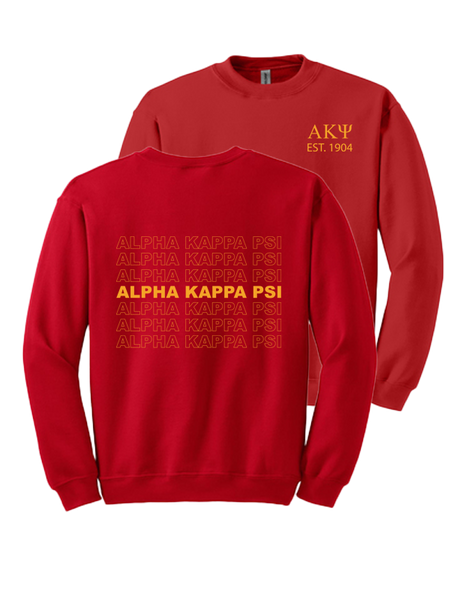 Alpha Kappa Psi Repeating Name Crewneck Sweatshirts Greek Graduate