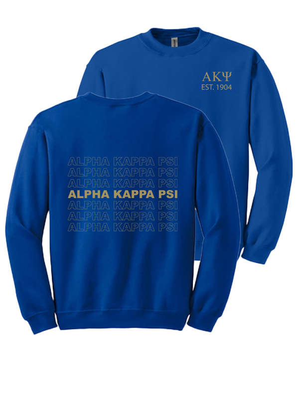 Alpha Kappa Psi Repeating Name Crewneck Sweatshirts