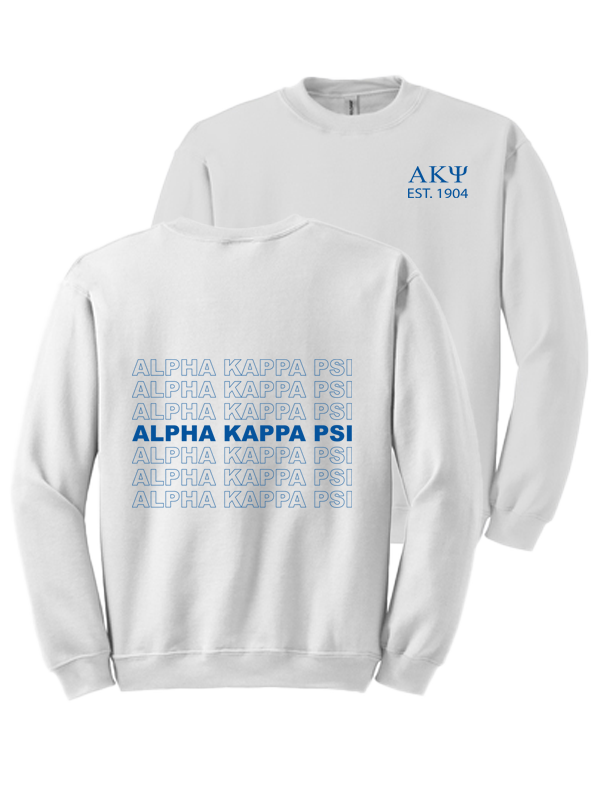 Alpha Kappa Psi Repeating Name Crewneck Sweatshirts