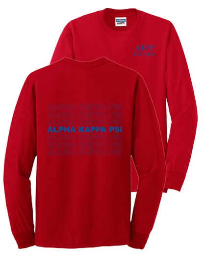 Alpha Kappa Psi Repeating Name Long Sleeve T-Shirts