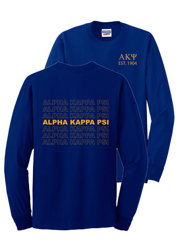 Alpha Kappa Psi Repeating Name Long Sleeve T-Shirts