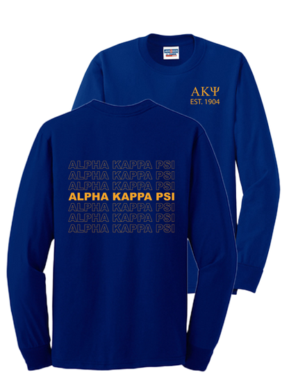 Alpha Kappa Psi Repeating Name Long Sleeve T-Shirts