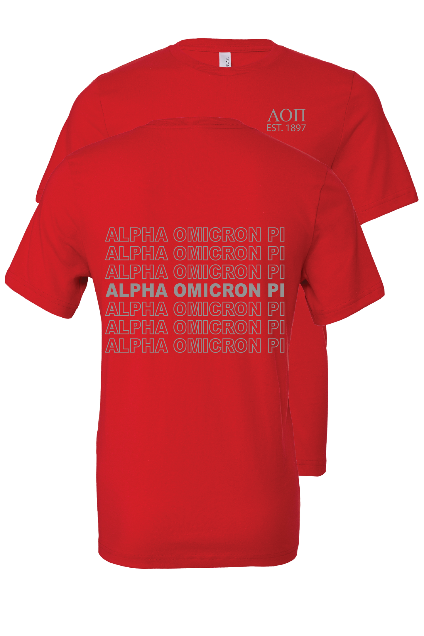 Alpha Omicron Pi Repeating Name Short Sleeve T-Shirts