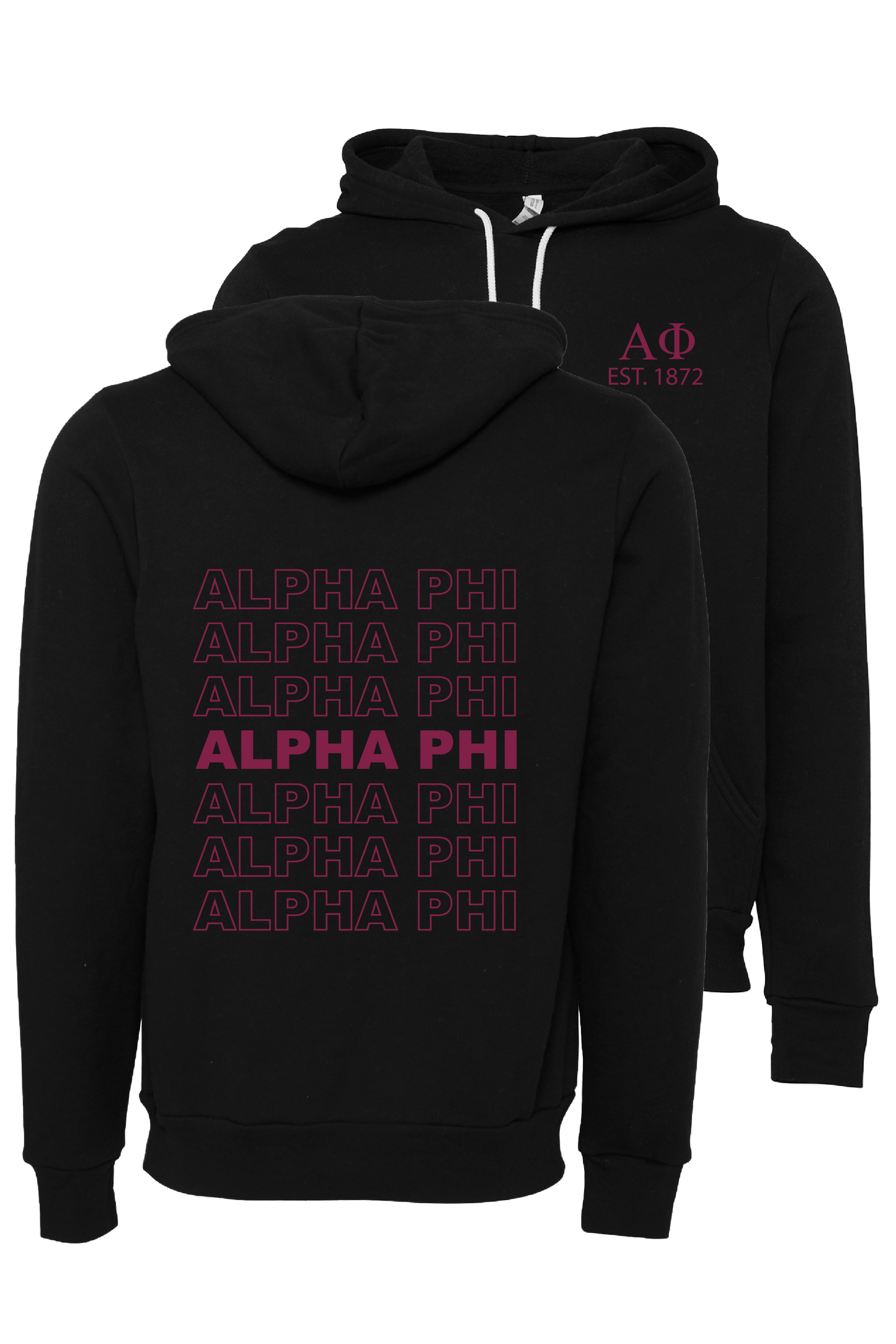 Alpha Phi Repeating Name Hooded Sweatshirts