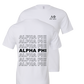 Alpha Phi Repeating Name Short Sleeve T-Shirts