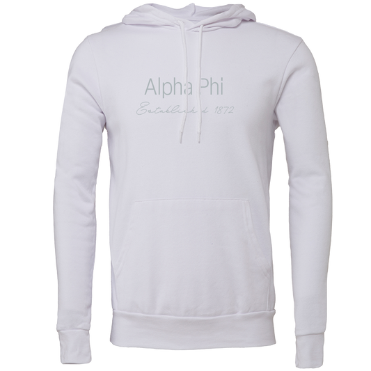 Alpha Phi Embroidered Printed Name Hooded Sweatshirts