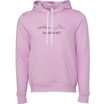 Alpha Phi Embroidered Scripted Name Hooded Sweatshirts