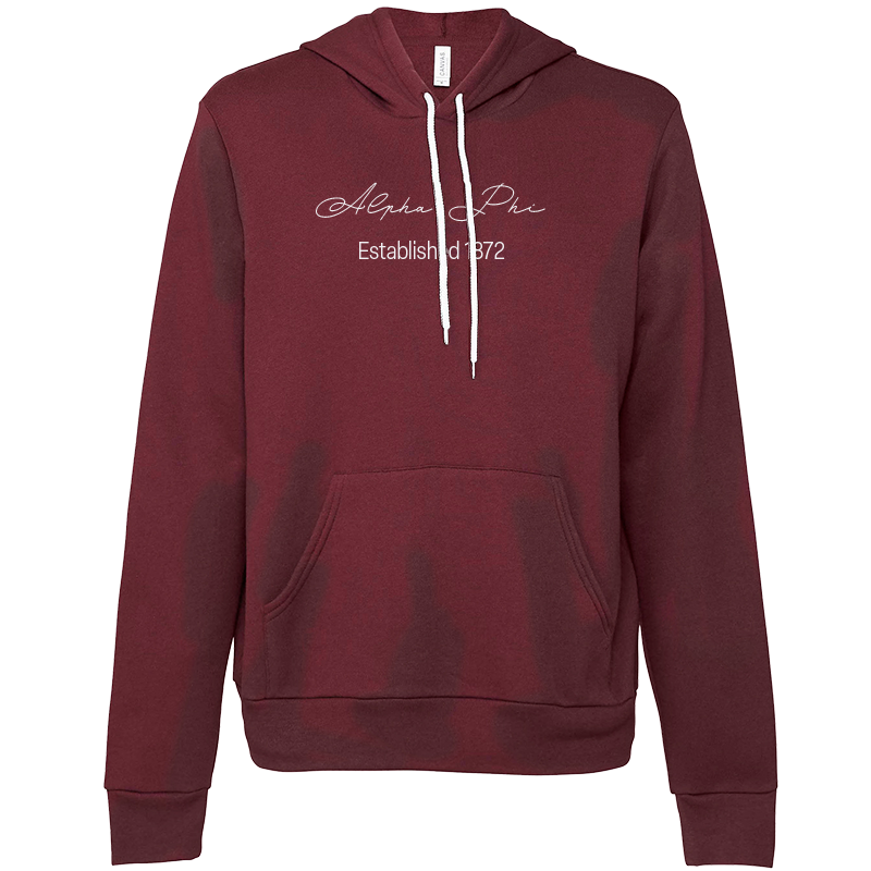 Alpha Phi Embroidered Scripted Name Hooded Sweatshirts