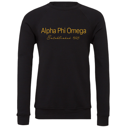 Alpha Phi Omega Embroidered Printed Name Crewneck Sweatshirts