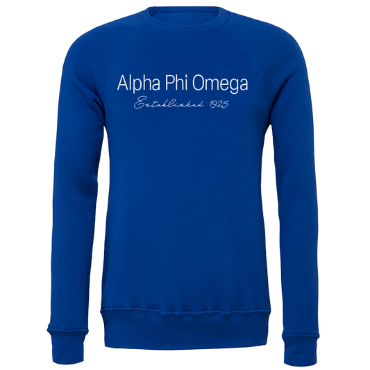 Alpha Phi Omega Embroidered Printed Name Crewneck Sweatshirts