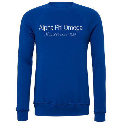 Alpha Phi Omega Embroidered Printed Name Crewneck Sweatshirts