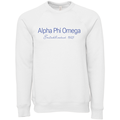 Alpha Phi Omega Embroidered Printed Name Crewneck Sweatshirts