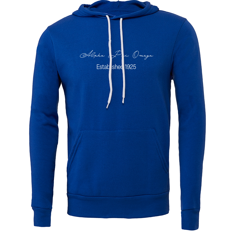Alpha Phi Omega Embroidered Scripted Name Hooded Sweatshirts