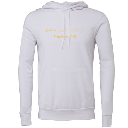 Alpha Phi Omega Embroidered Scripted Name Hooded Sweatshirts