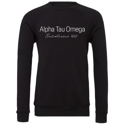 Alpha Tau Omega Embroidered Printed Name Crewneck Sweatshirts