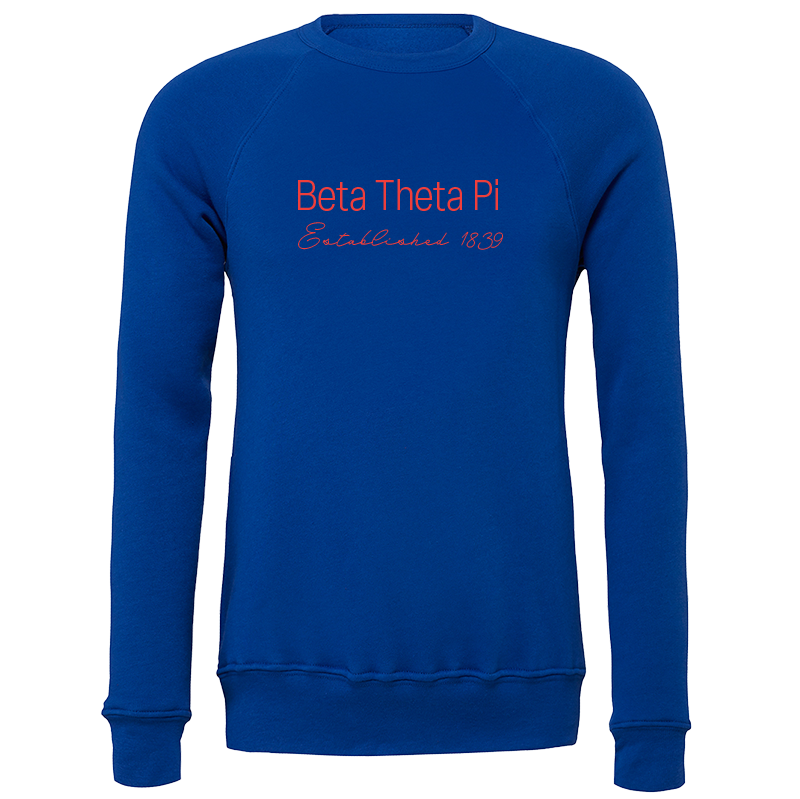 Beta Theta Pi Embroidered Printed Name Crewneck Sweatshirts