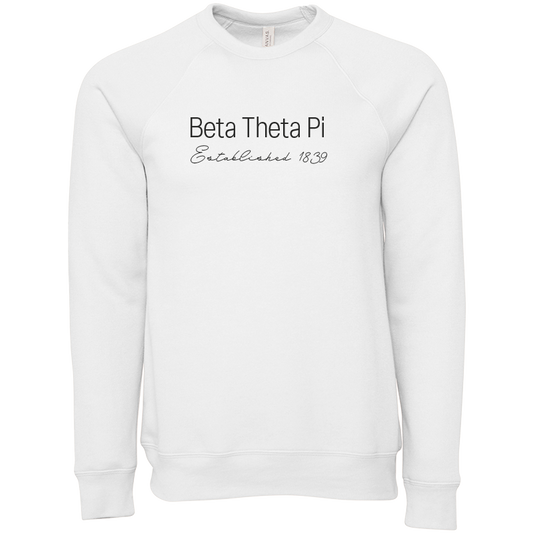 Beta Theta Pi Embroidered Printed Name Crewneck Sweatshirts