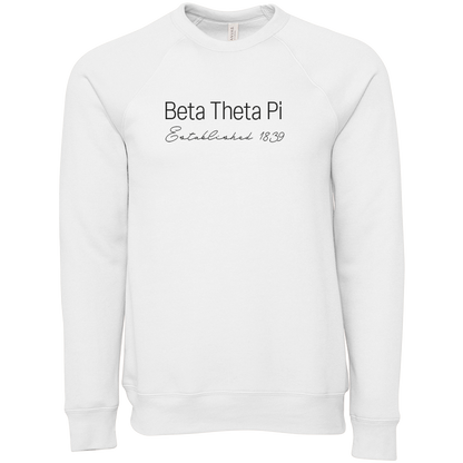 Beta Theta Pi Embroidered Printed Name Crewneck Sweatshirts