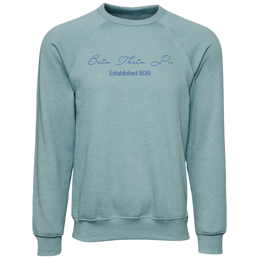 Beta Theta Pi Embroidered Scripted Name Crewneck Sweatshirts