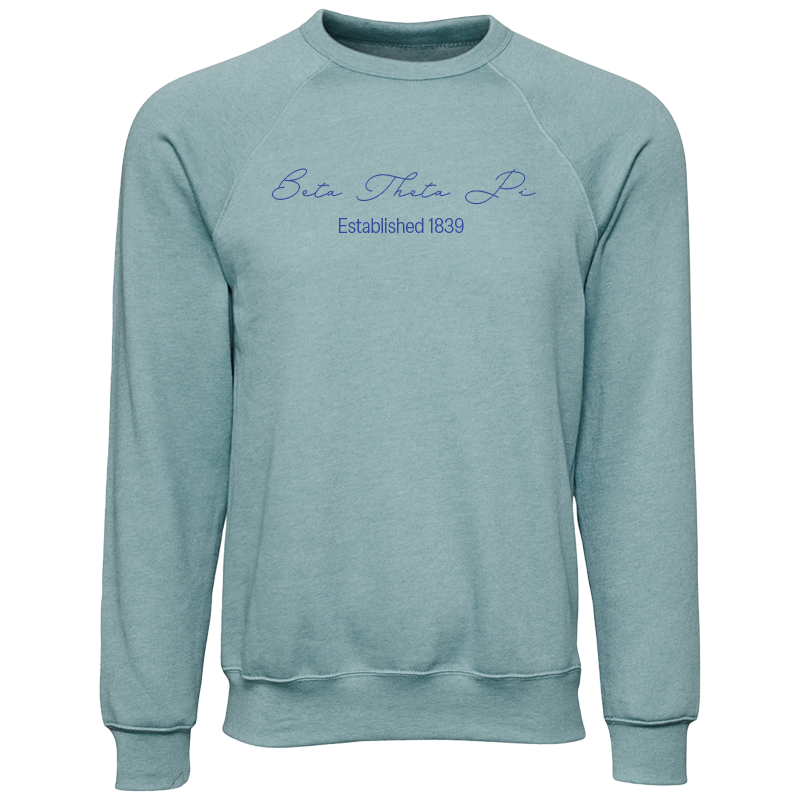 Beta Theta Pi Embroidered Scripted Name Crewneck Sweatshirts