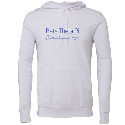 Beta Theta Pi Embroidered Printed Name Hooded Sweatshirts