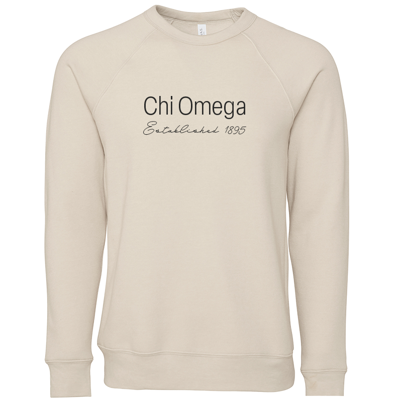Chi Omega Embroidered Printed Name Crewneck Sweatshirts